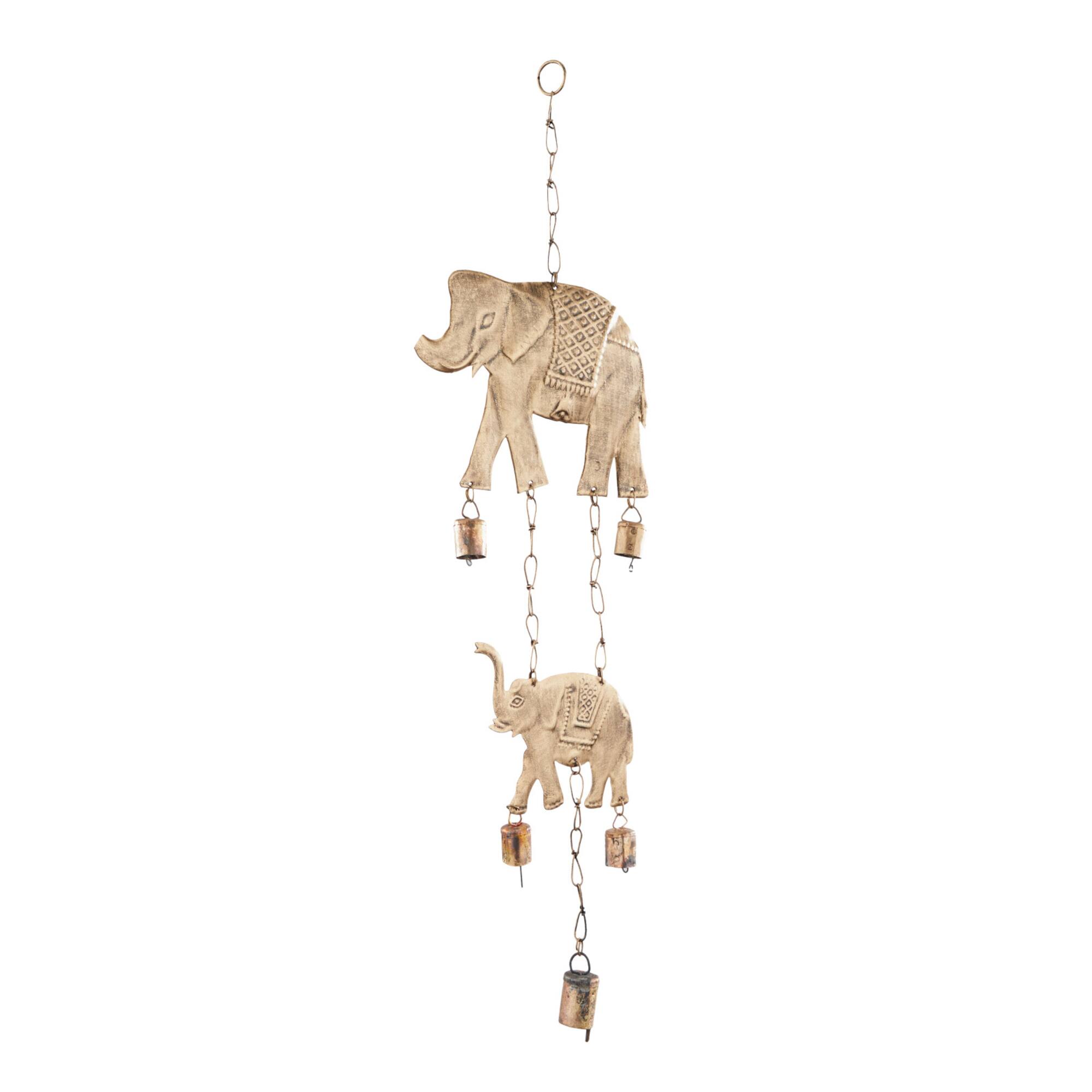 Brass Metal Eclectic Windchime, 10" x 2" x 28"